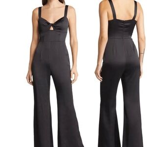 Chelsea 28 black jumpsuit size Small black satin romper summer going out date